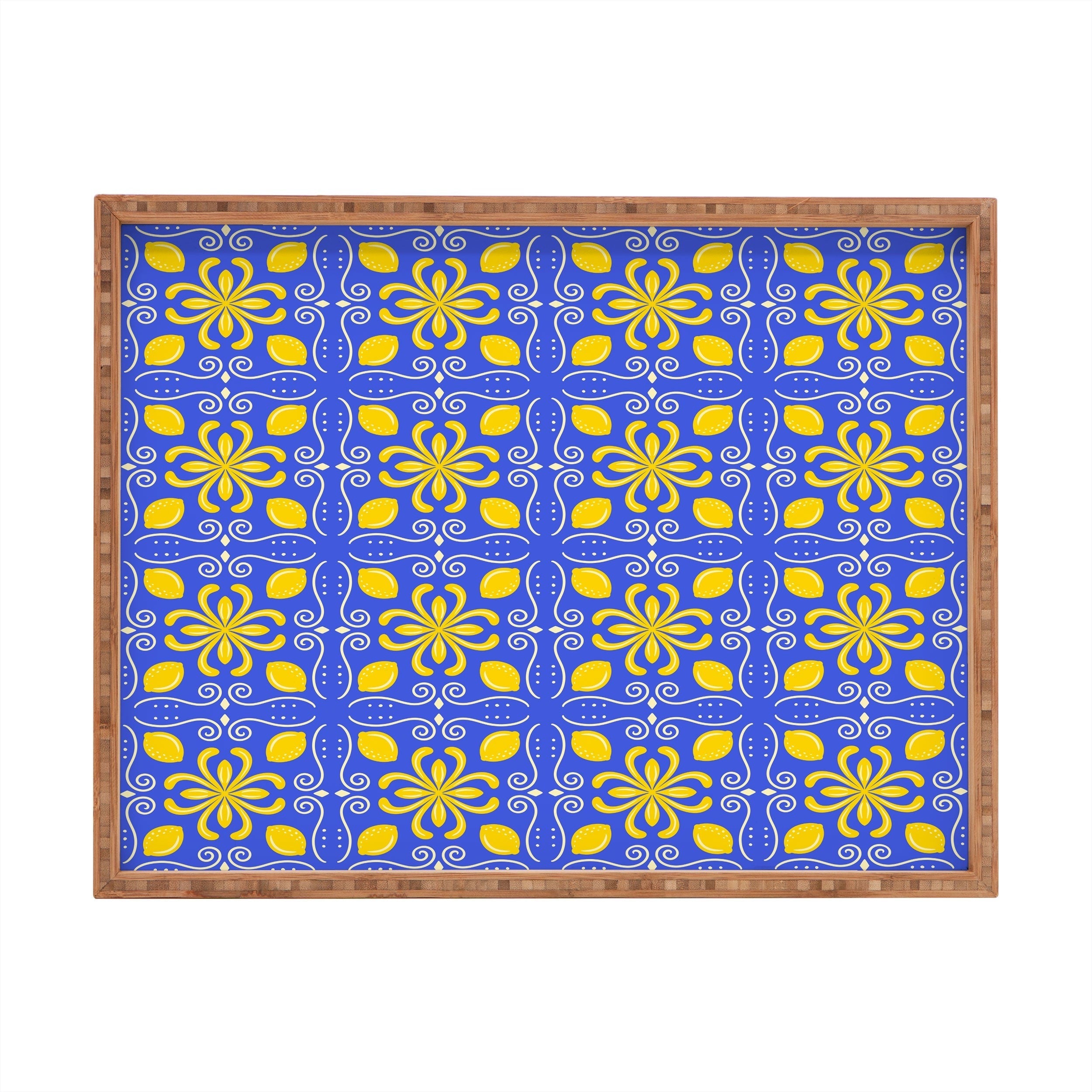 Design by Spark Dolce Vita Lemon Tile Rectangular Tray