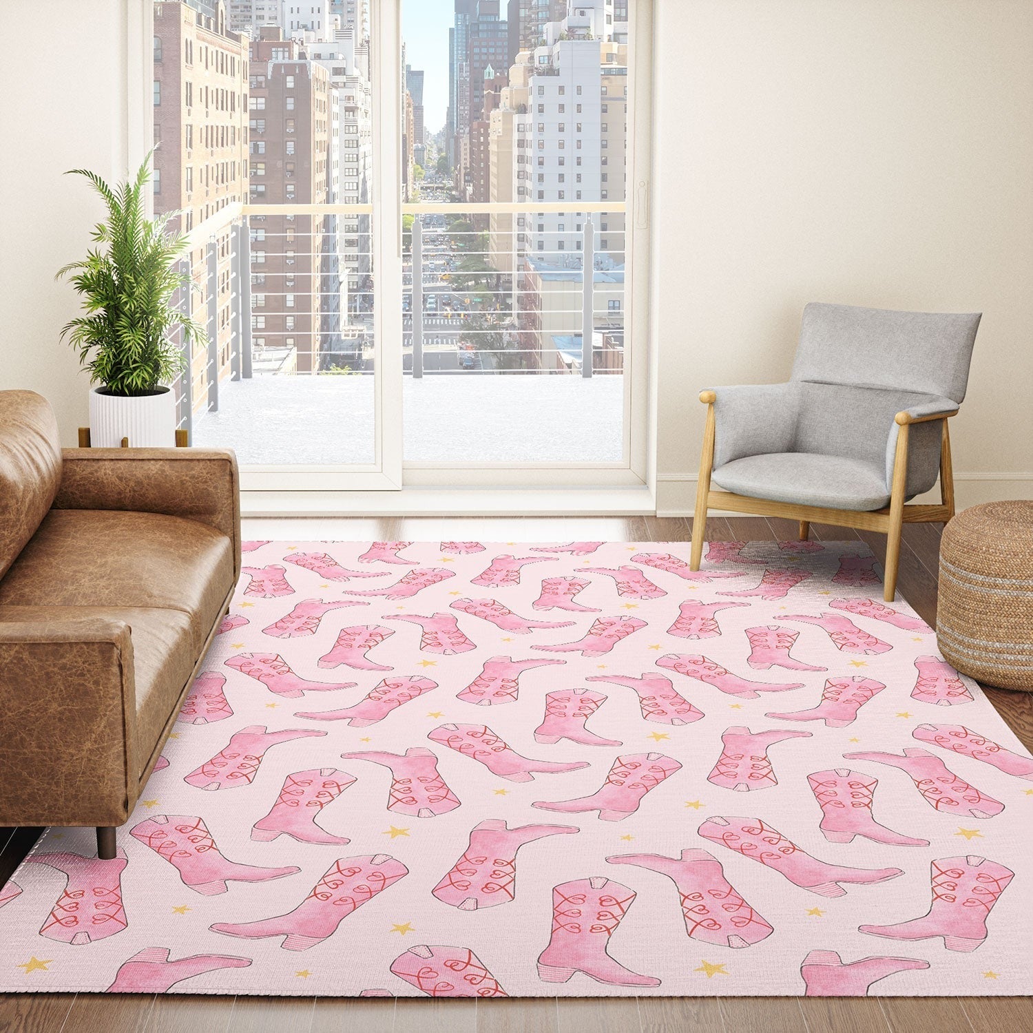 Love_Ryming Stars and Boots Area Rug