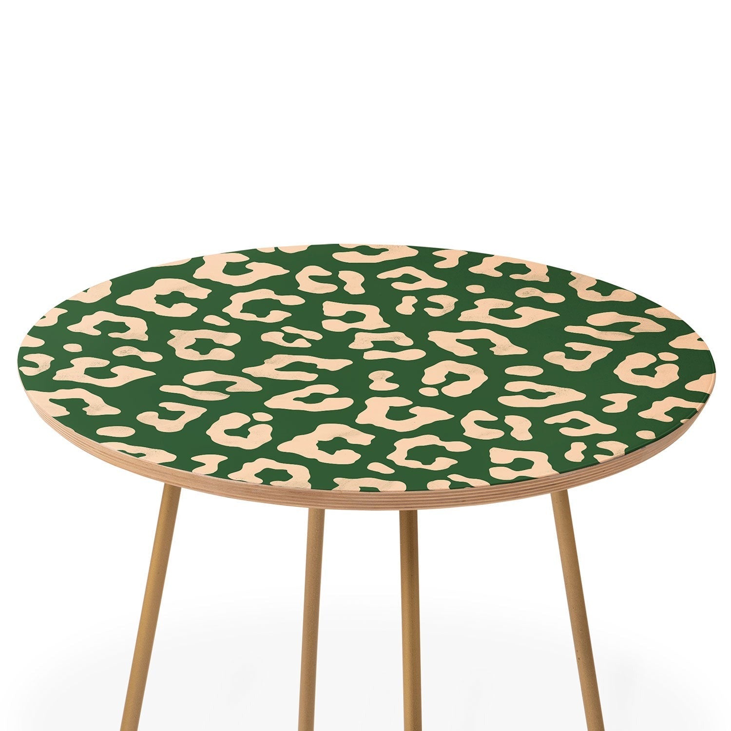 Avenie BR Cheetah Print In Green Round Side Table