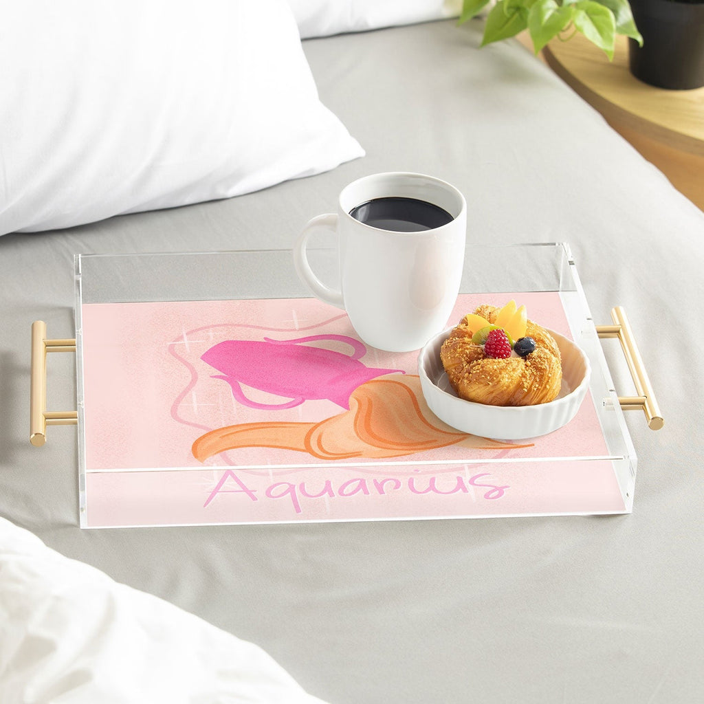 Little Om Zodiac Sign Aquarius Acrylic Tray