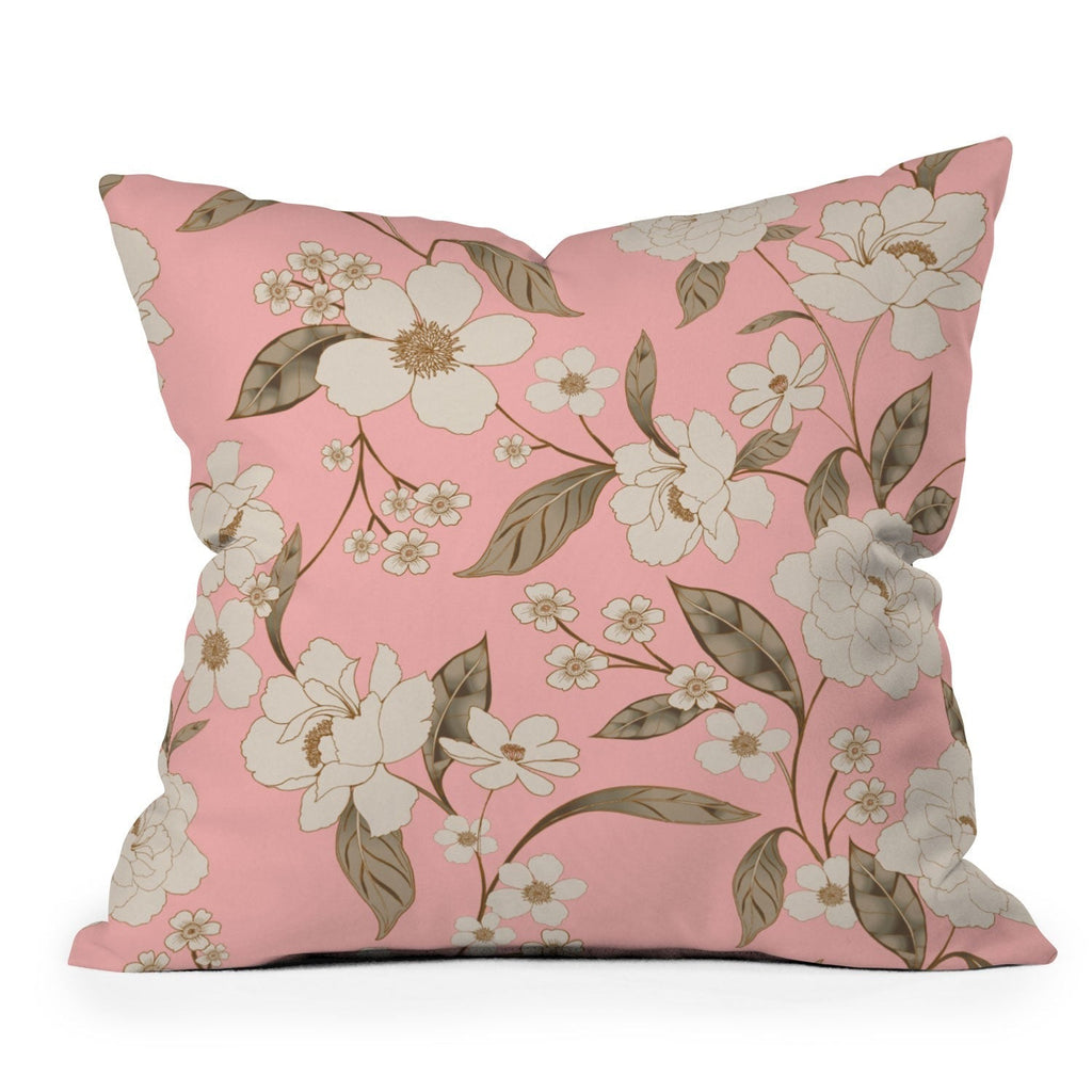 Gabriela Fuente Roberta in Pink Outdoor Throw Pillow