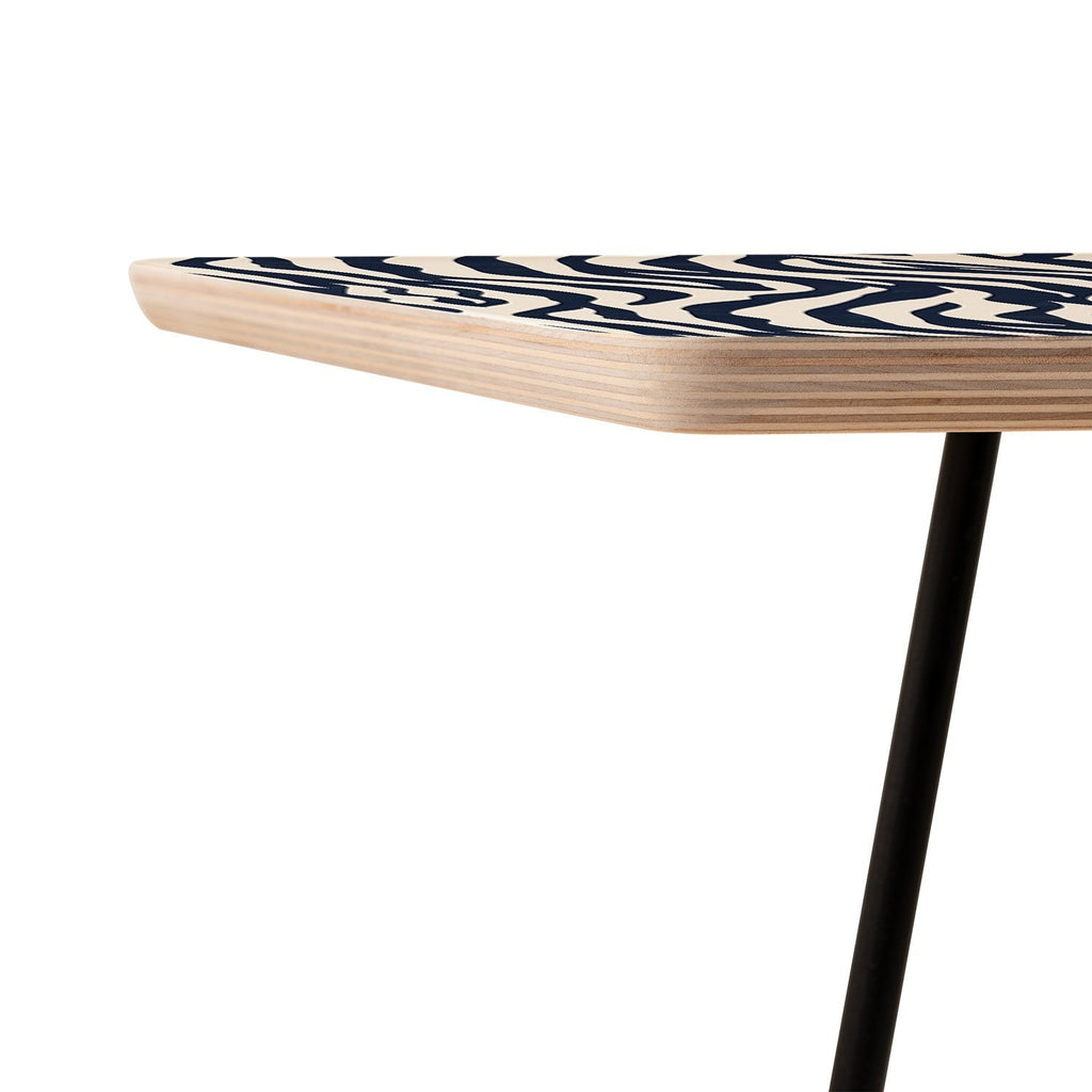 Avenie BR Navy Tiger Stripes Side Table