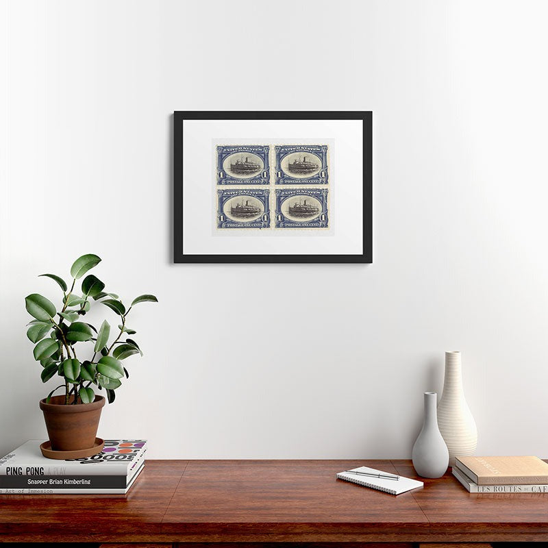 DENY Designs 1901 1c Fast Lake Navigation Stamps Framed Art Print