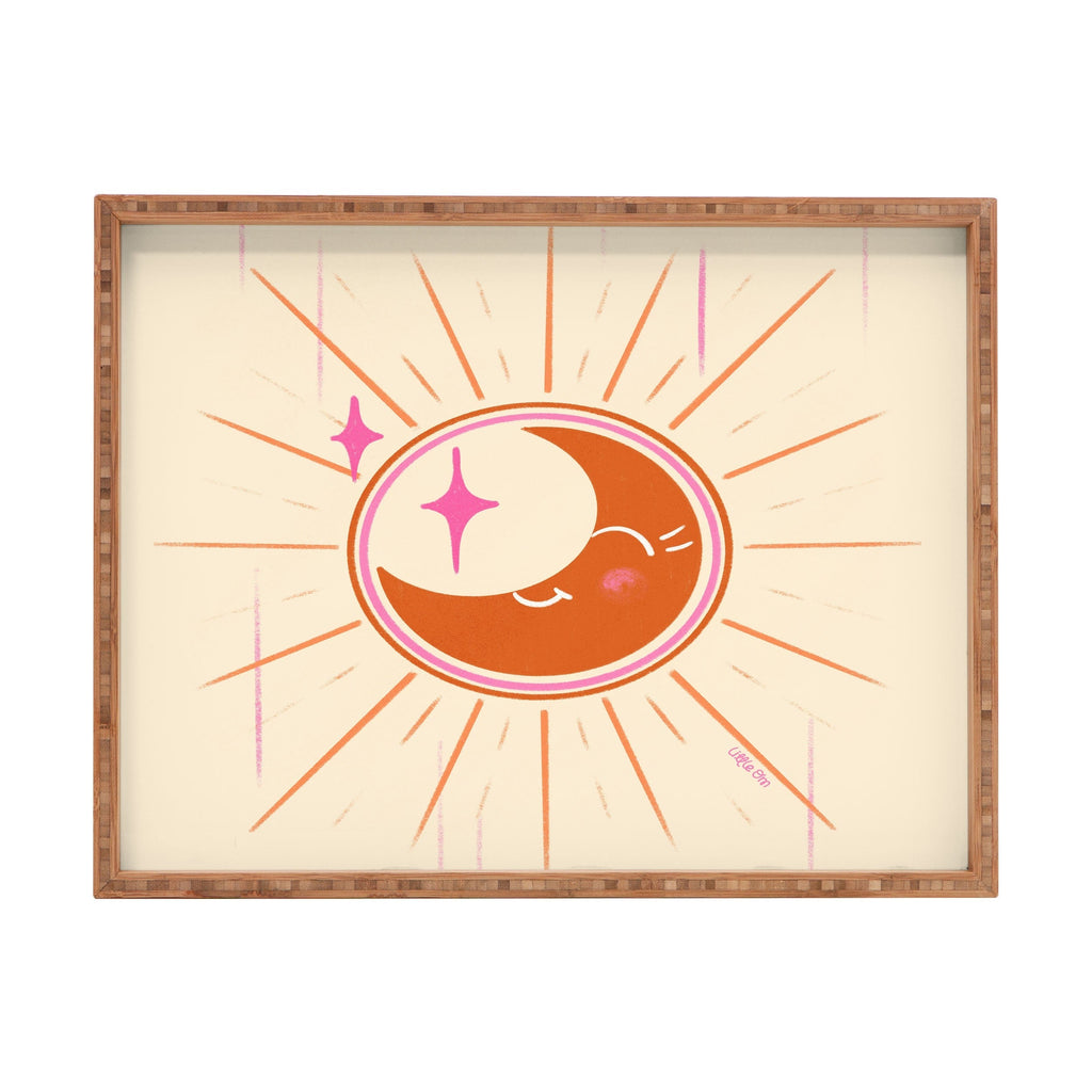Little Om Celestial Moon cream Rectangular Tray