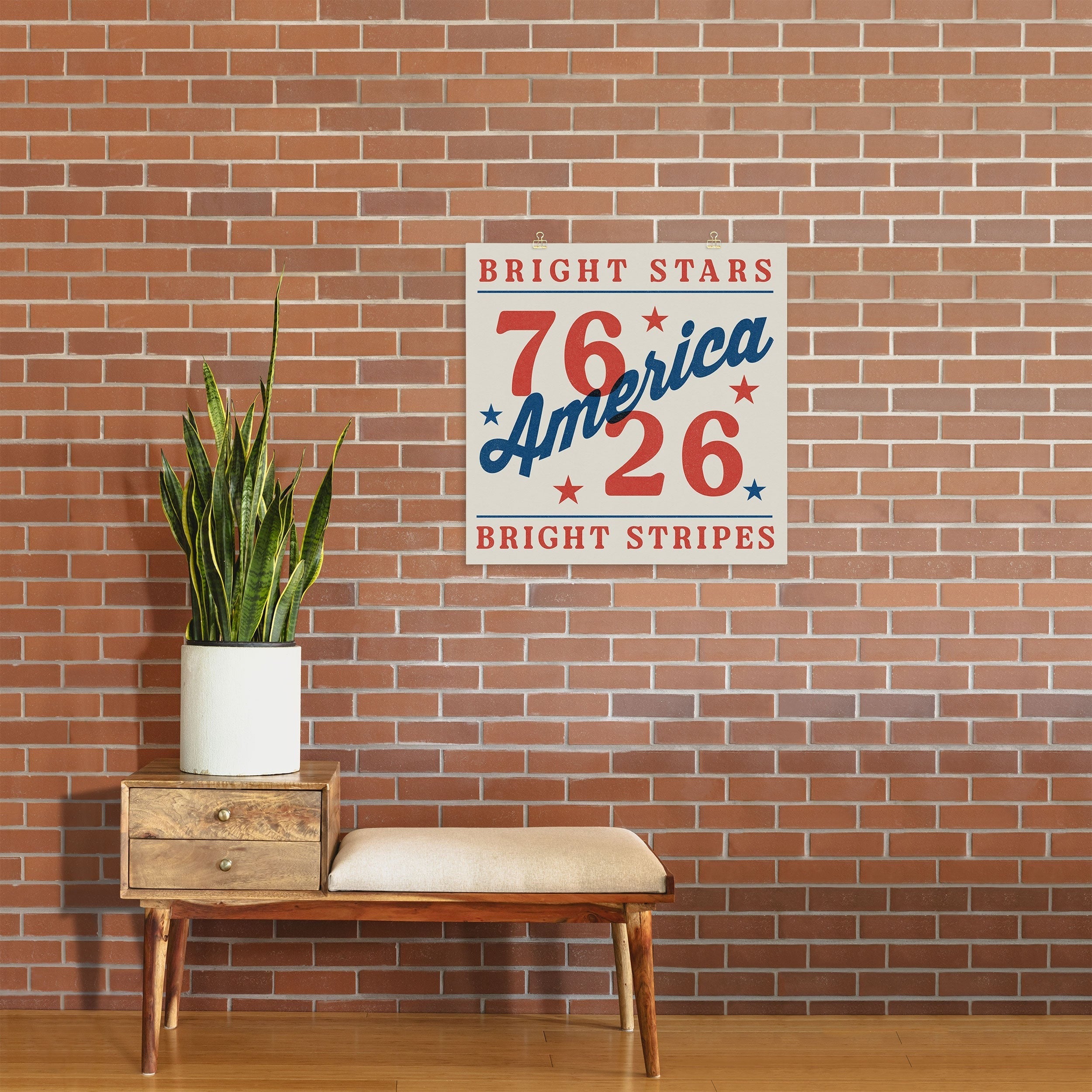 DENY Designs Bright Stars Bright Stripes Art Print