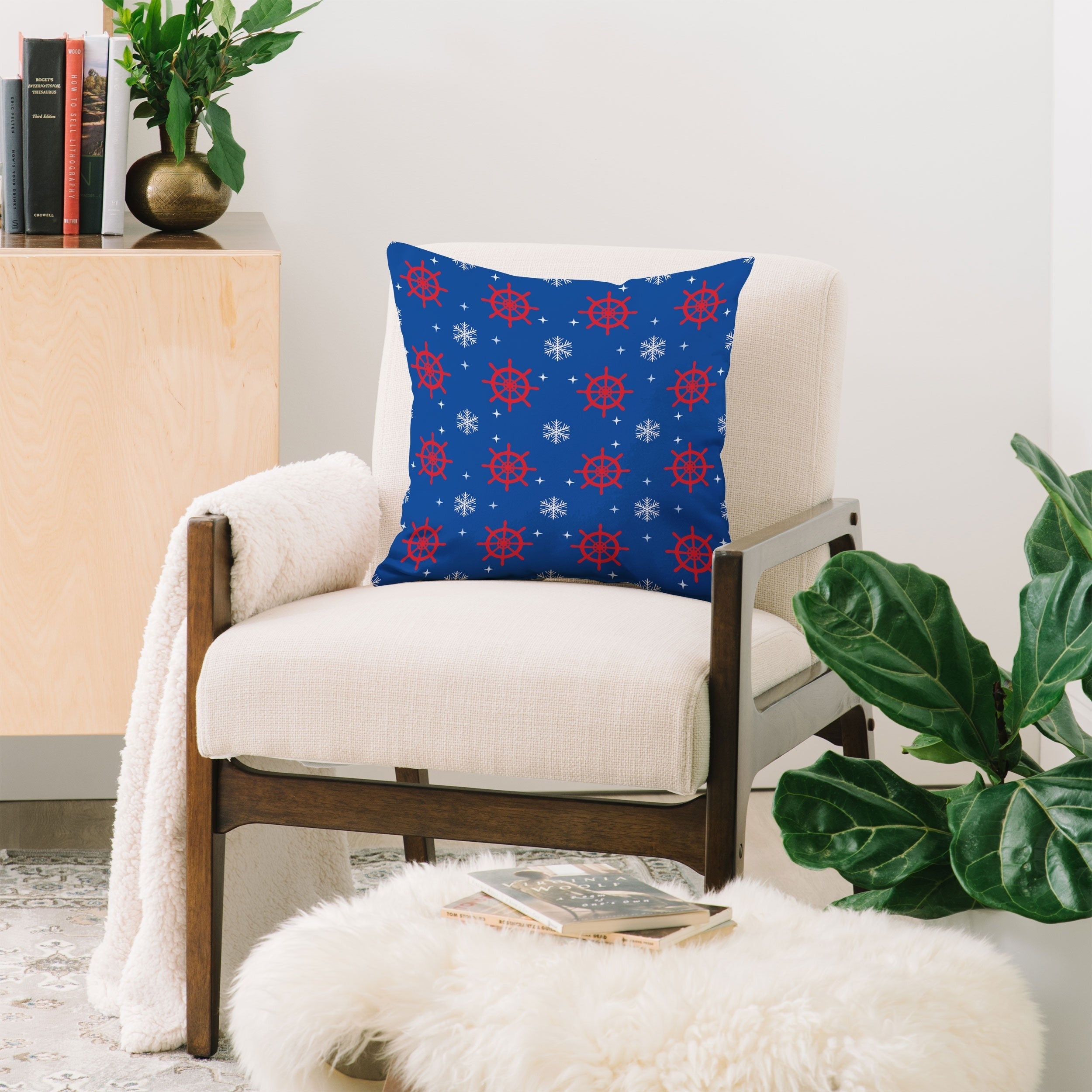 Design by Spark Holiday Helms and Snowflakes Throw Pillow