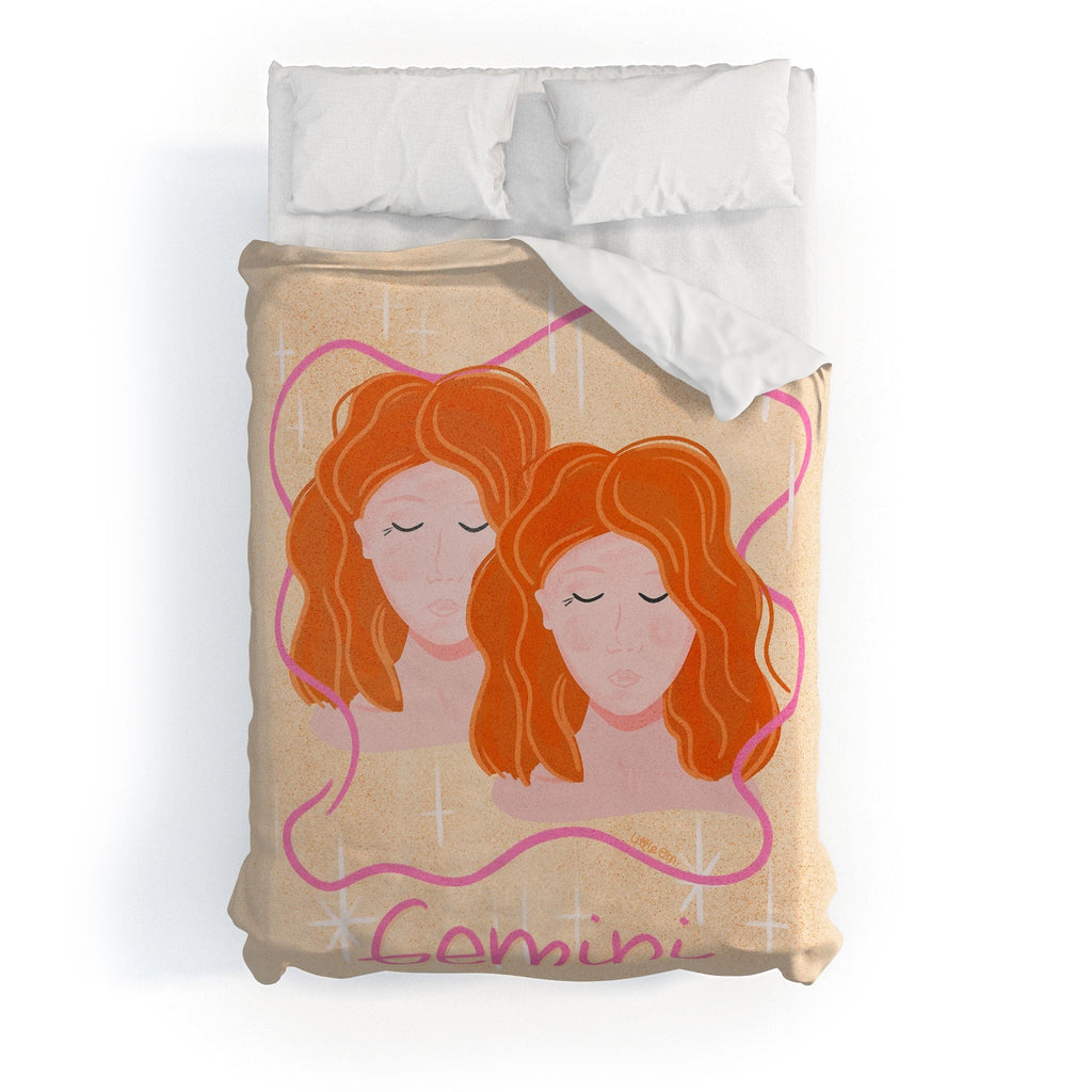 Little Om Zodiac Signs Gemini Duvet Cover