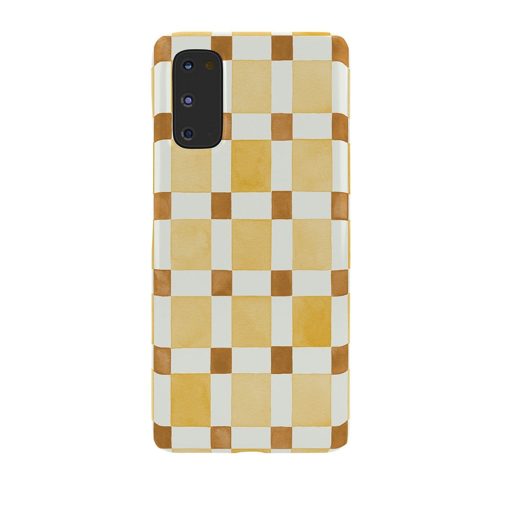 Ninola Design Everyday Artifact Checker Mosaic Tiles Geometry Yellow Phone Case