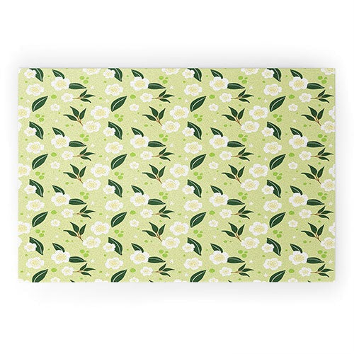 Design by Spark Matcha Tea Florals Welcome Mat