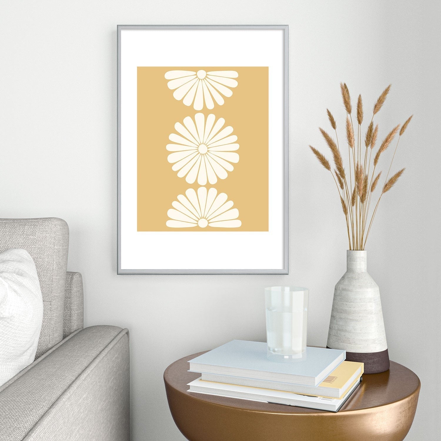 Colour Poems Retro Daisy XXIV Metal Framed Art Print