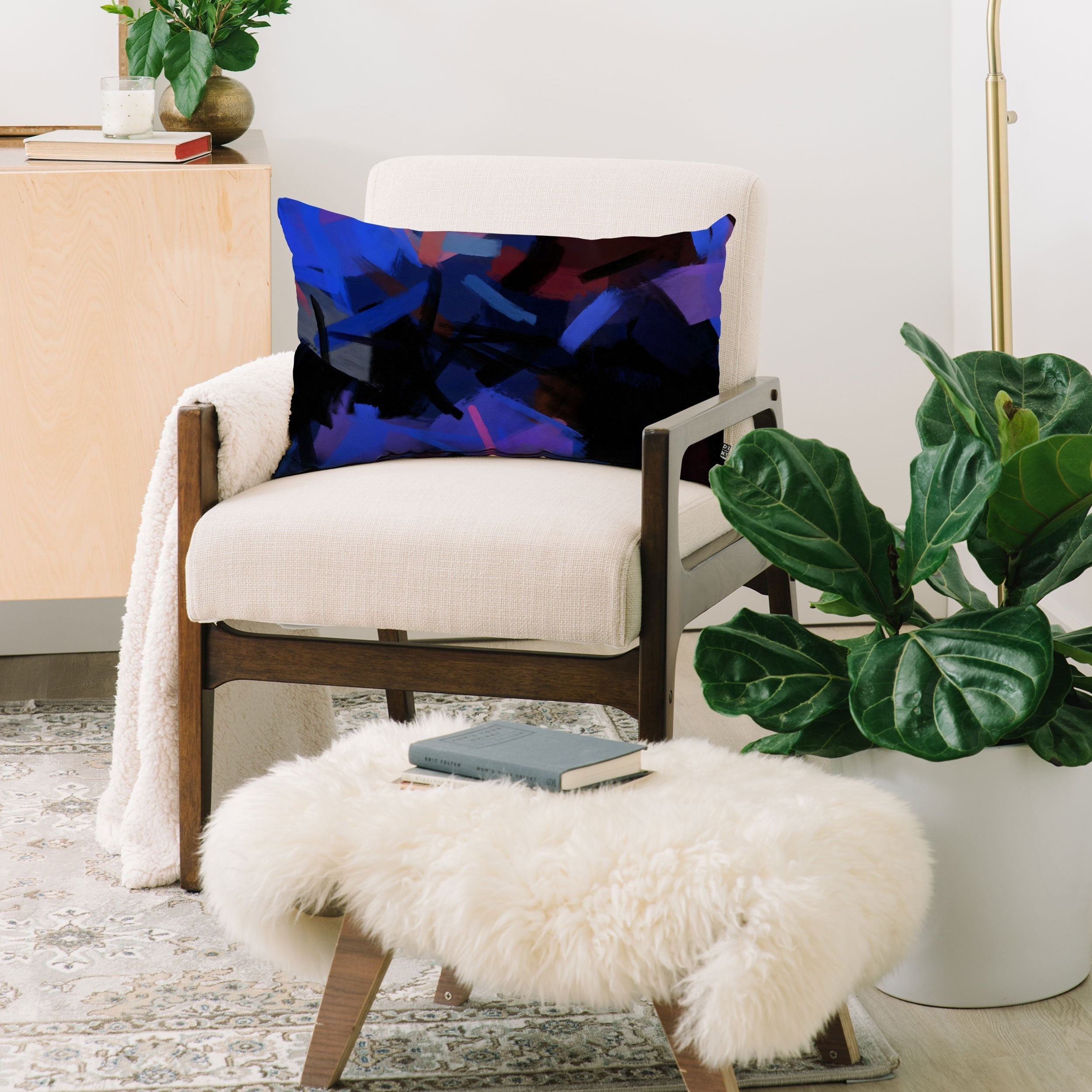 83 Oranges Midnight Sparks Oblong Throw Pillow