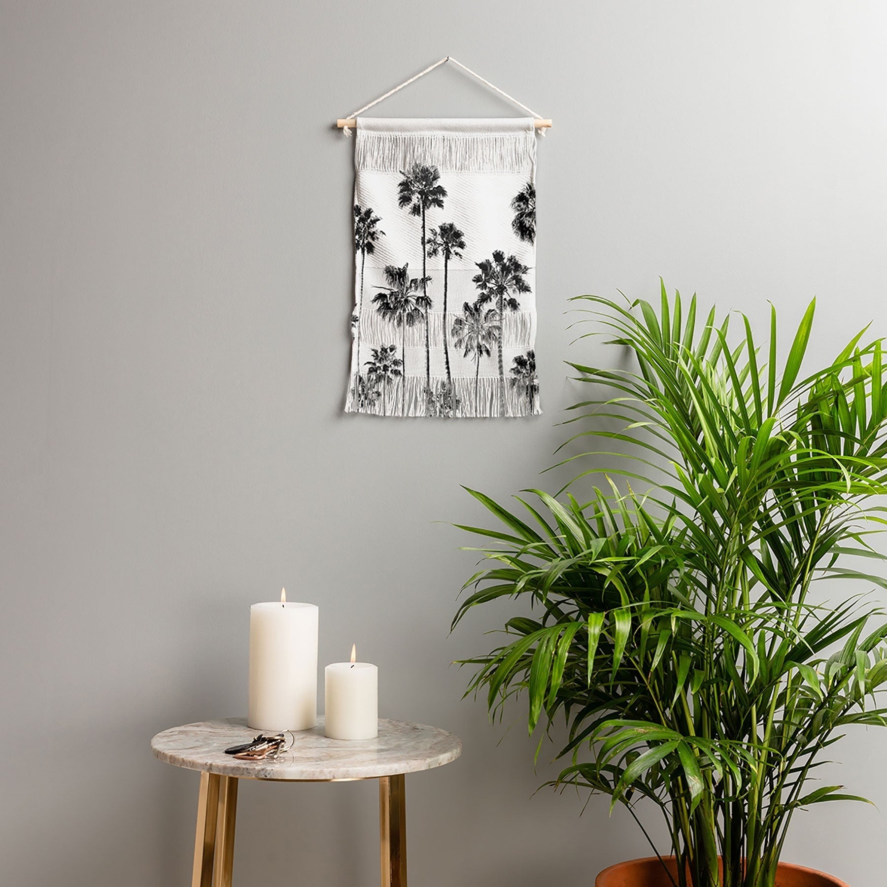 Gal Design Black And White Palms Wall Hanging Portrait
