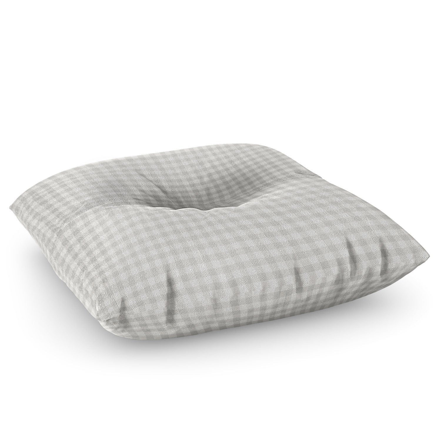 Colour Poems Gingham Plaid Pattern Cloud White Floor Pillow Square
