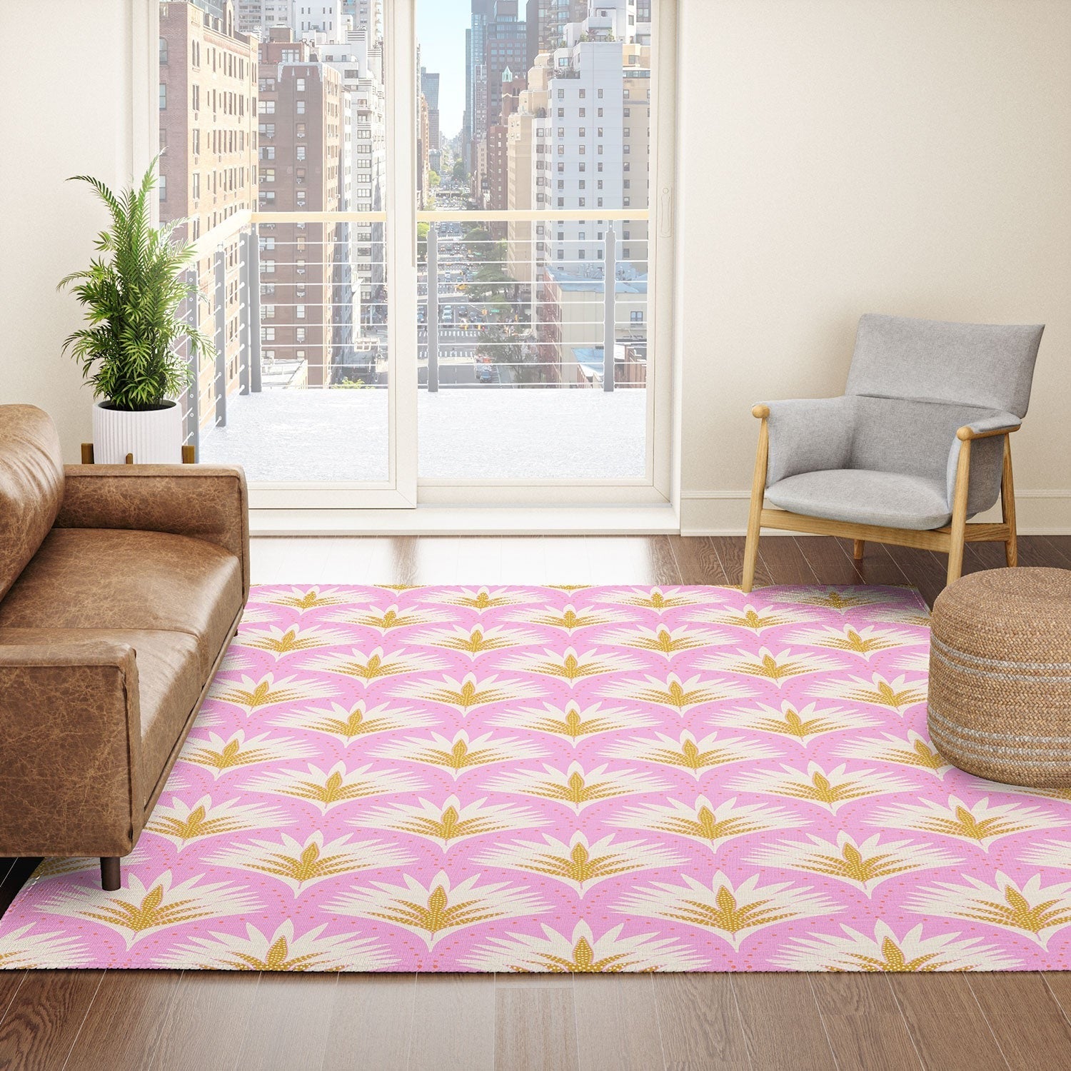 Jennifer Labre Pink Palmetto Area Rug