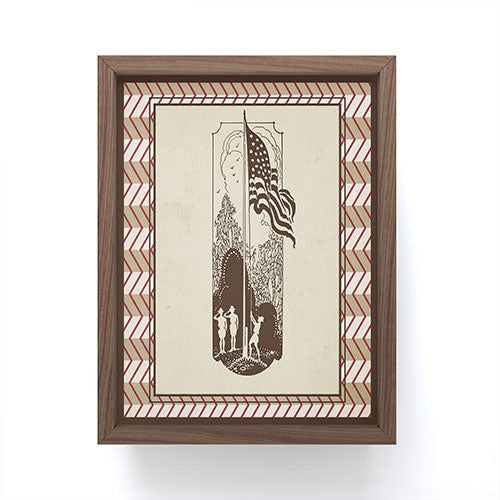 DENY Designs Flag Raisers Striped Square Framed Mini Art Print