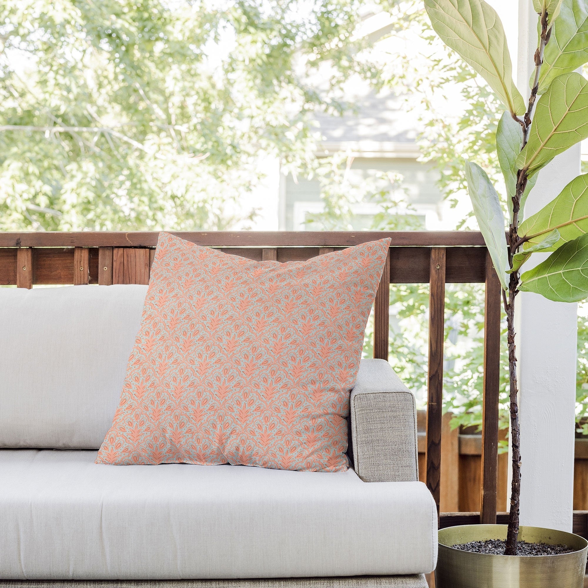 CoastL Studio Palm Scallop Outdoor Throw Pillow