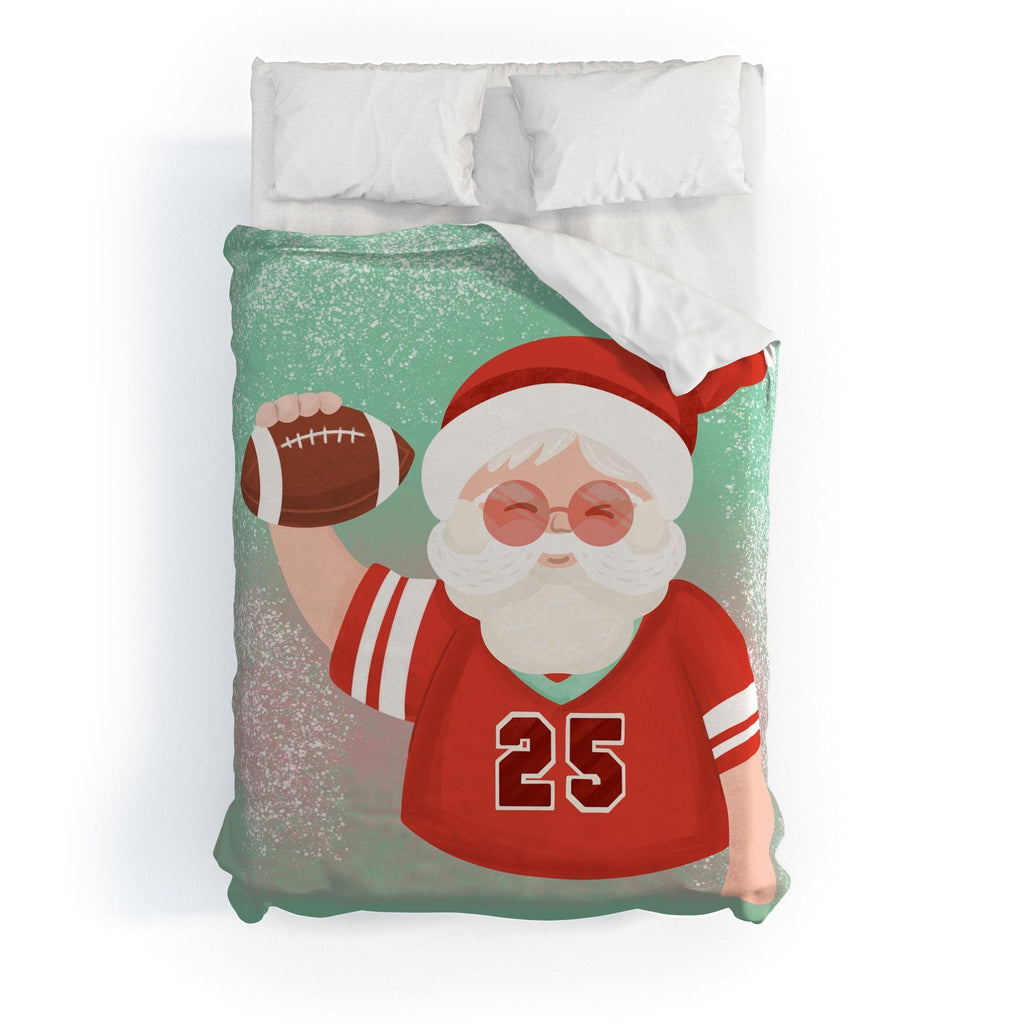 Design by Spark Sporty Football Santa Duvet Cover