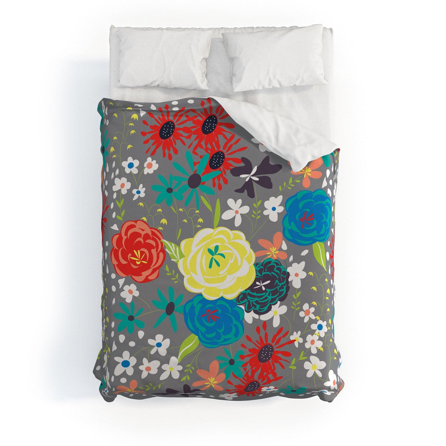 Vy La Bloomimg Love Gray Duvet Cover
