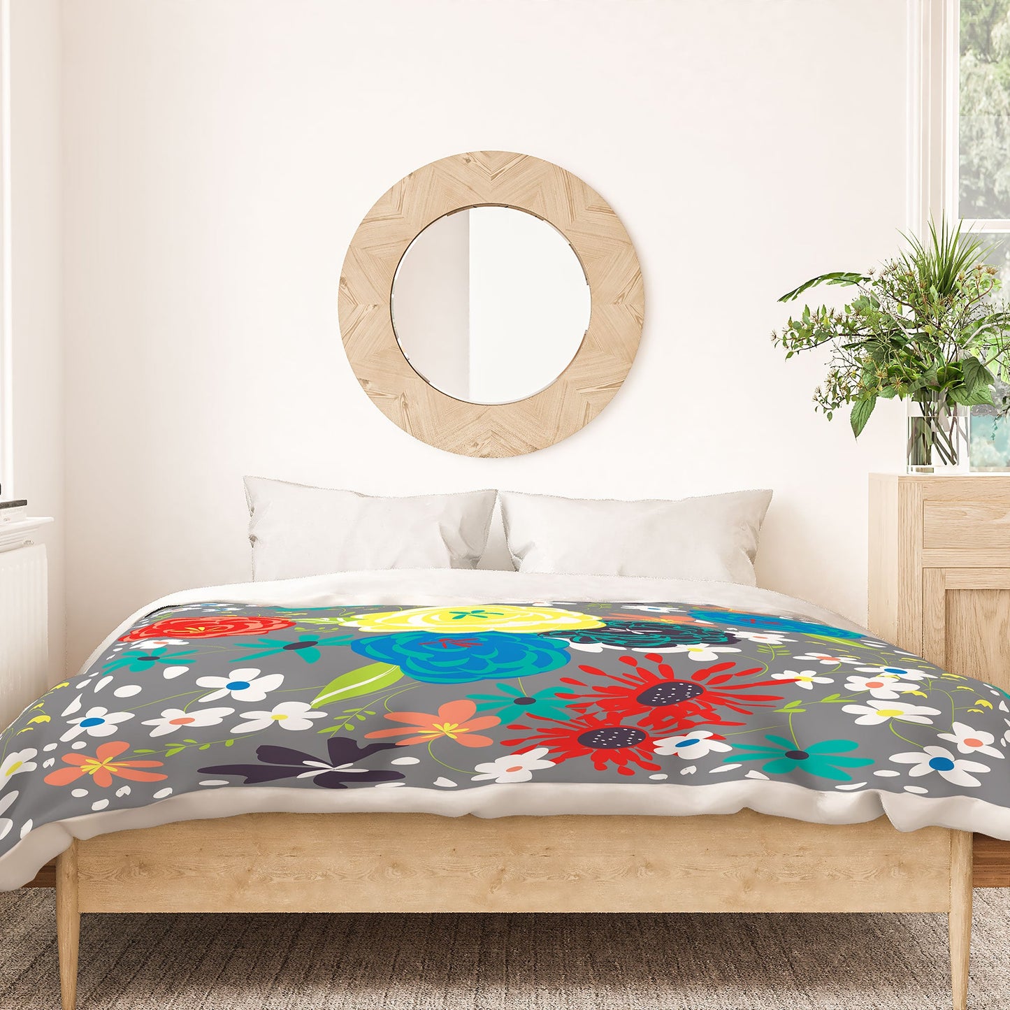 Vy La Bloomimg Love Gray Duvet Cover