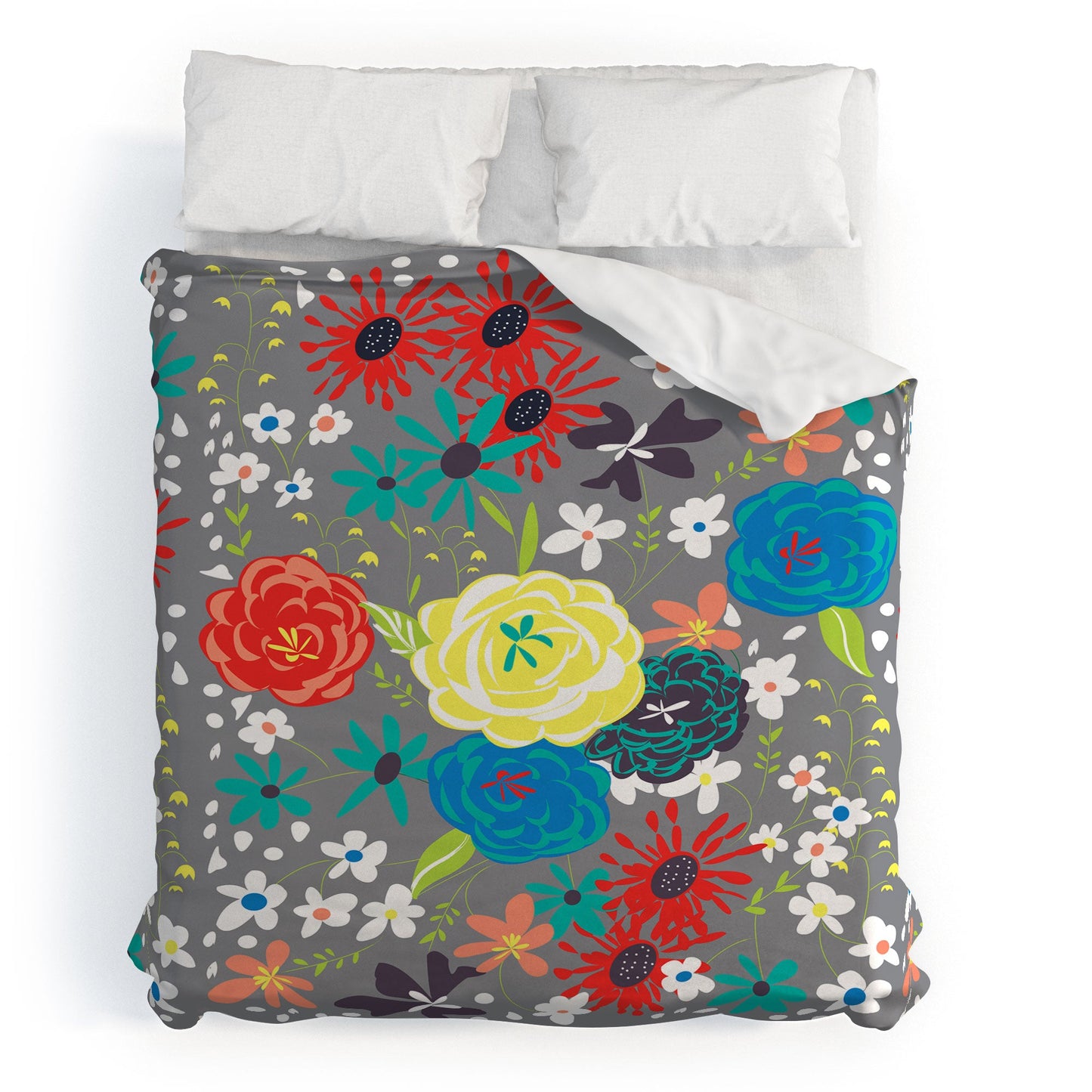 Vy La Bloomimg Love Gray Duvet Cover