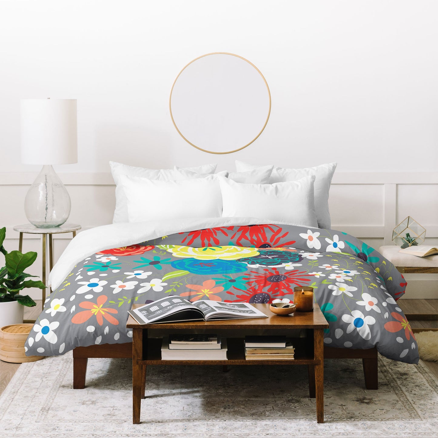 Vy La Bloomimg Love Gray Duvet Cover
