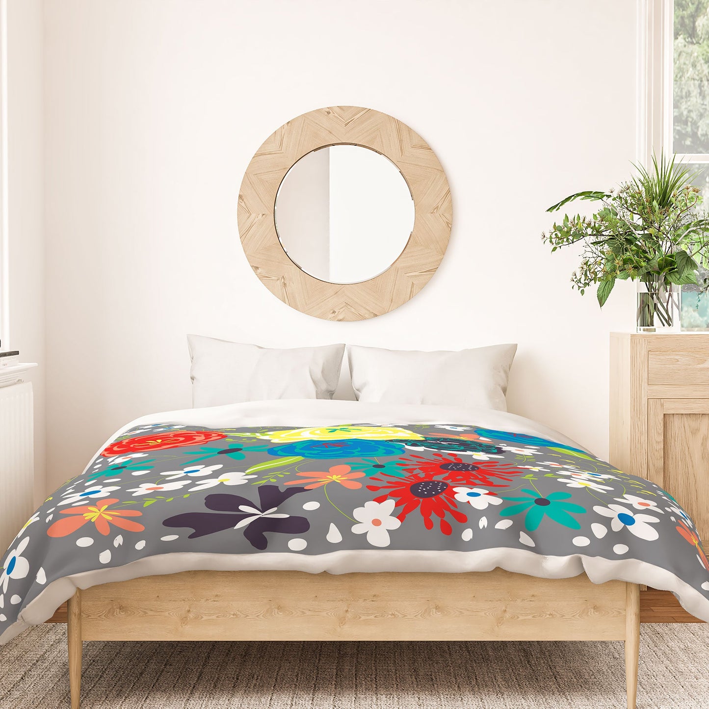 Vy La Bloomimg Love Gray Duvet Cover
