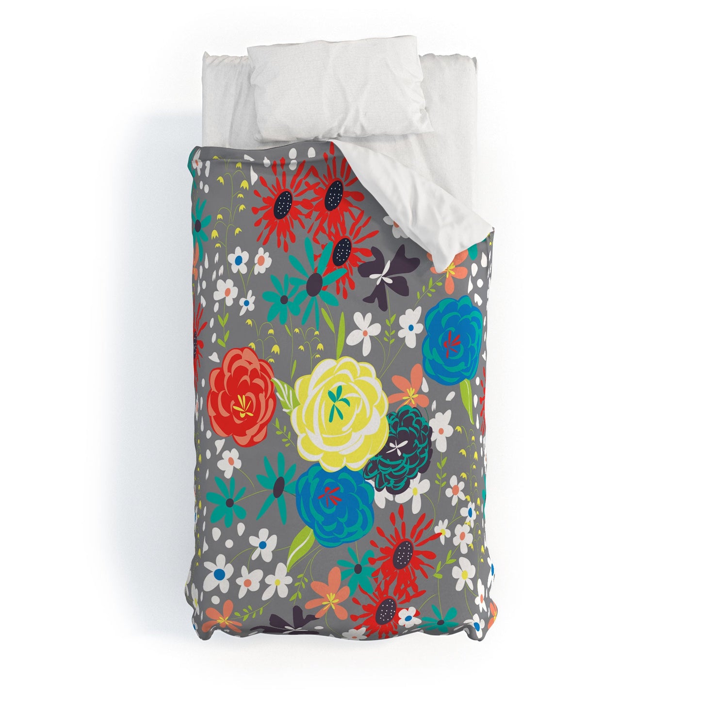 Vy La Bloomimg Love Gray Duvet Cover