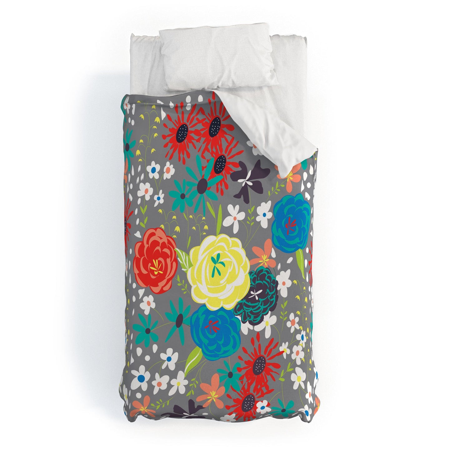 Vy La Bloomimg Love Gray Duvet Cover