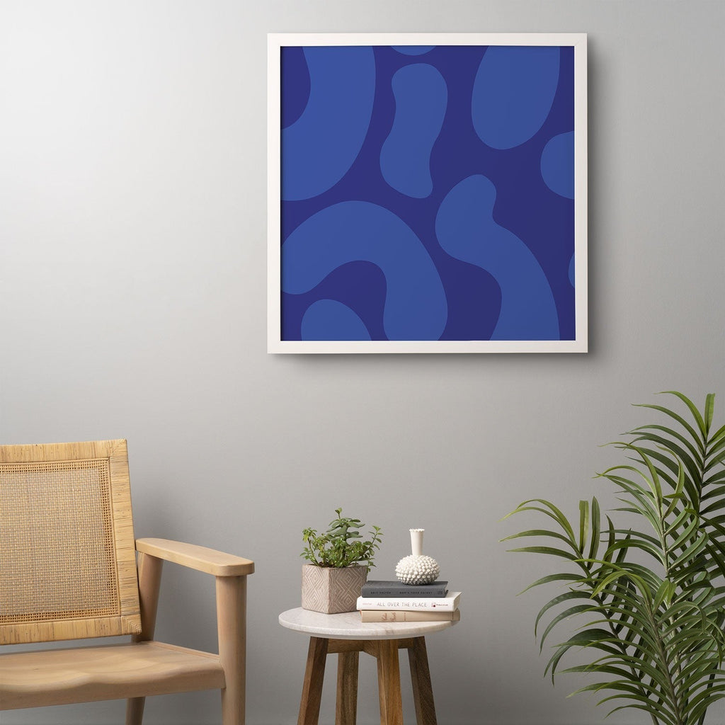 Camilla Foss Blue Pebble Framed Wall Art