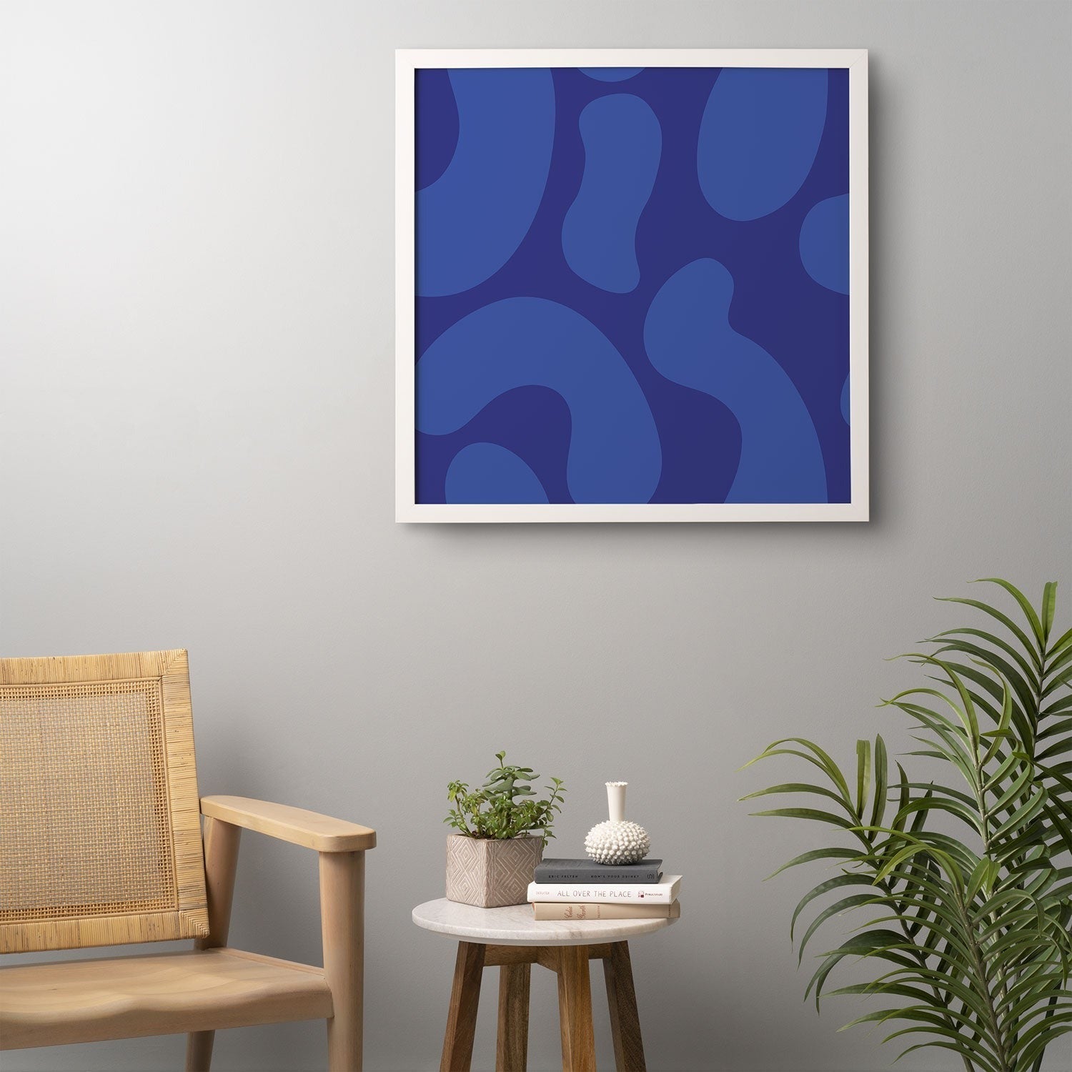 Camilla Foss Blue Pebble Framed Wall Art