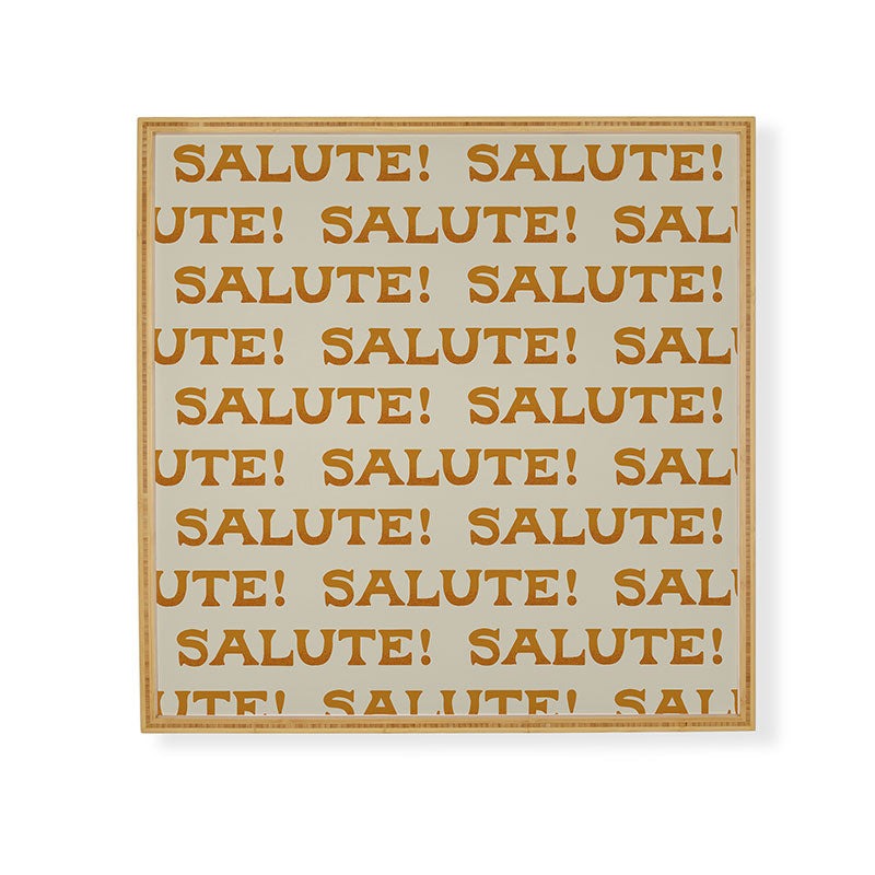Jessica Molina Salute Gold Pattern on Cream Framed Wall Art