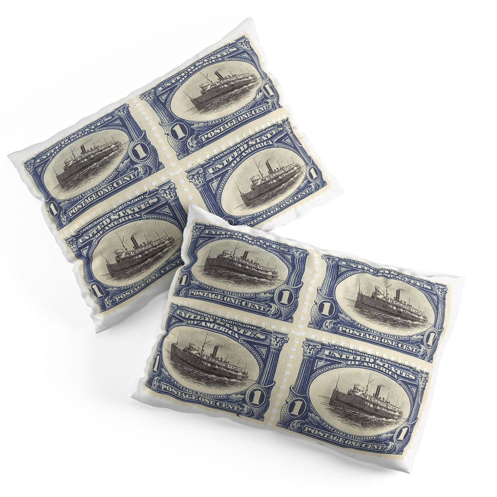 DENY Designs 1901 1c Fast Lake Navigation Stamps Pillow Shams