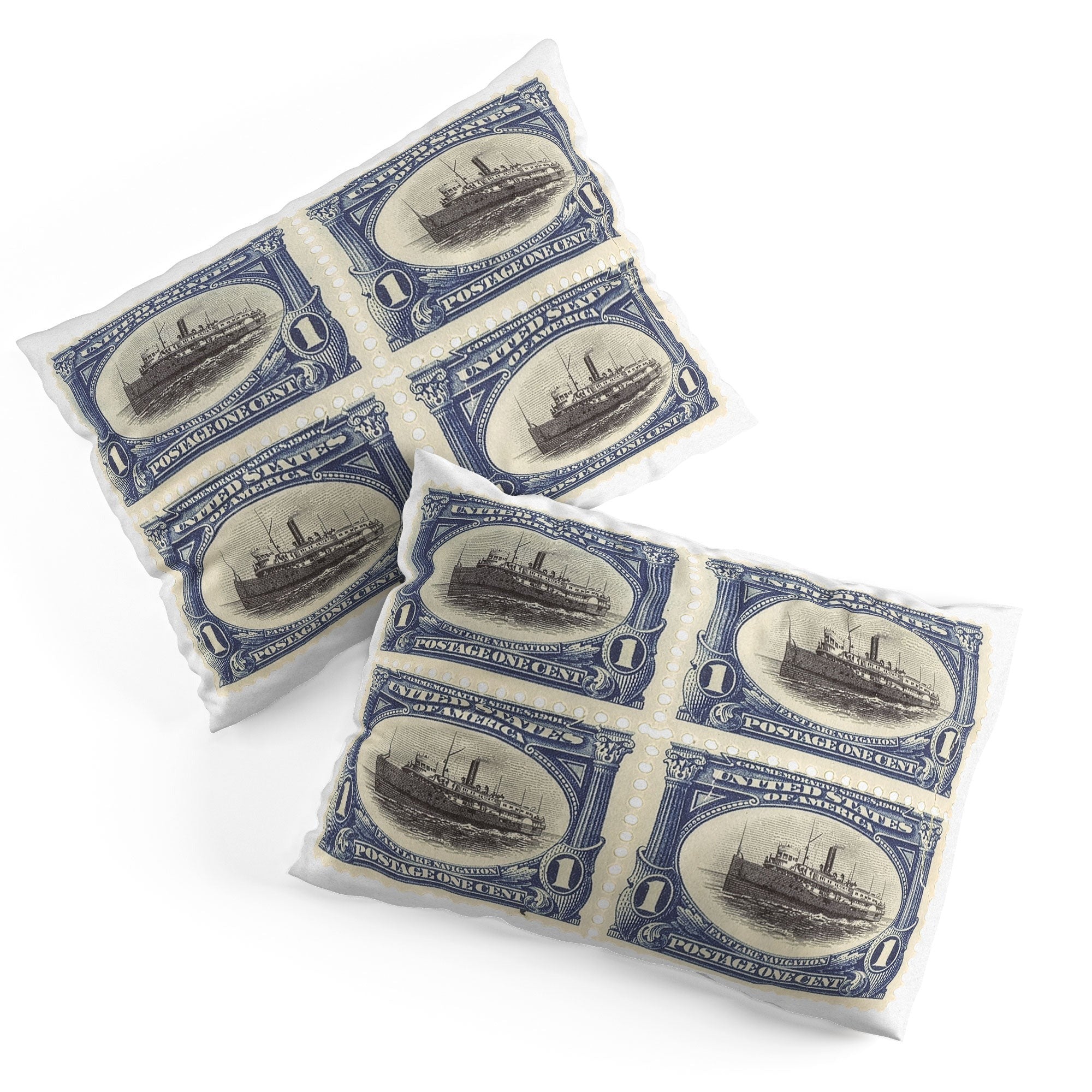DENY Designs 1901 1c Fast Lake Navigation Stamps Pillow Shams