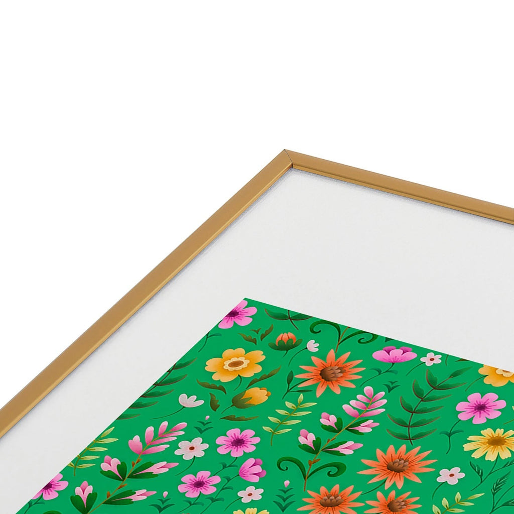 Pimlada Phuapradit Ditsy Spring Floral Green Metal Framed Art Print