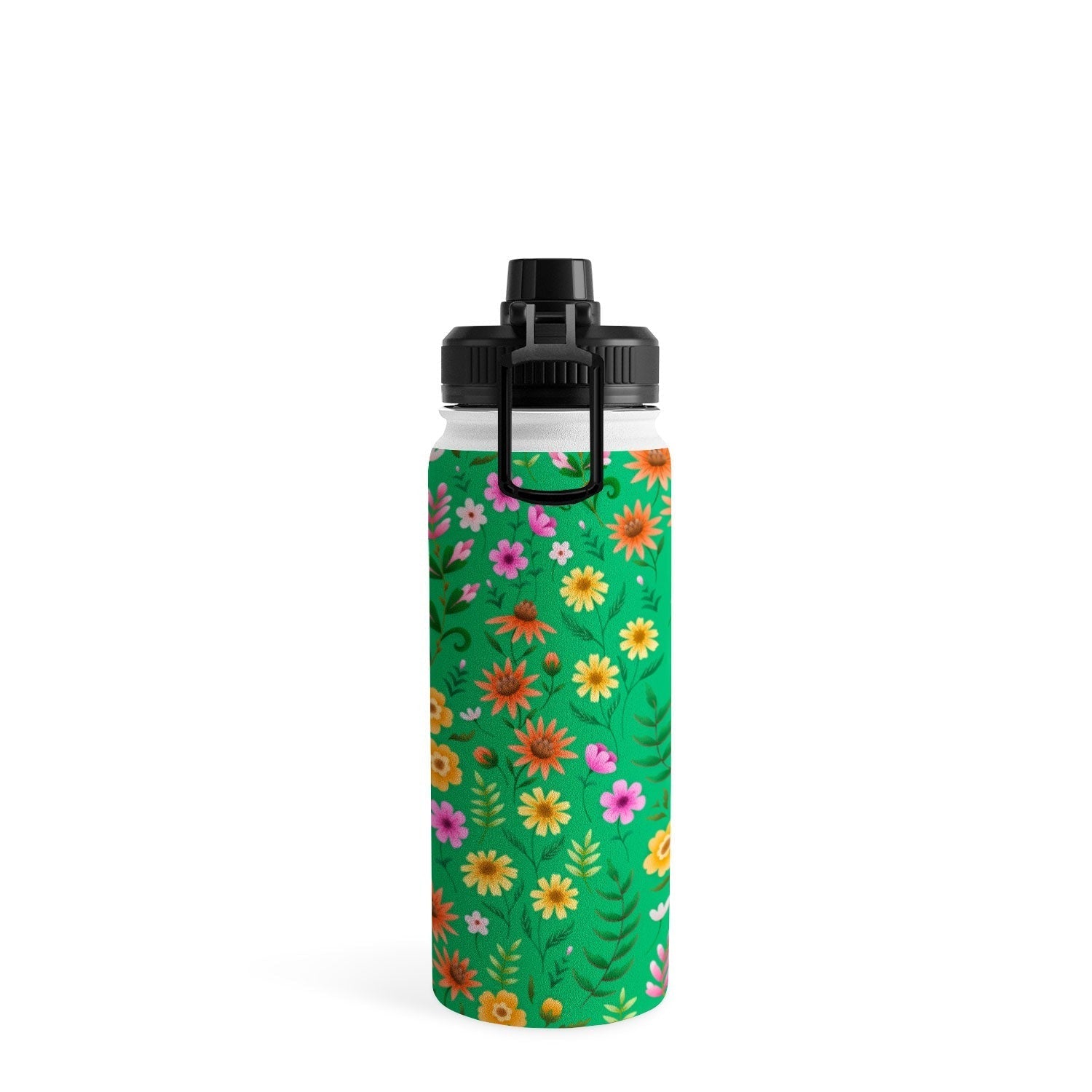 Pimlada Phuapradit Ditsy Spring Floral Green Water Bottle