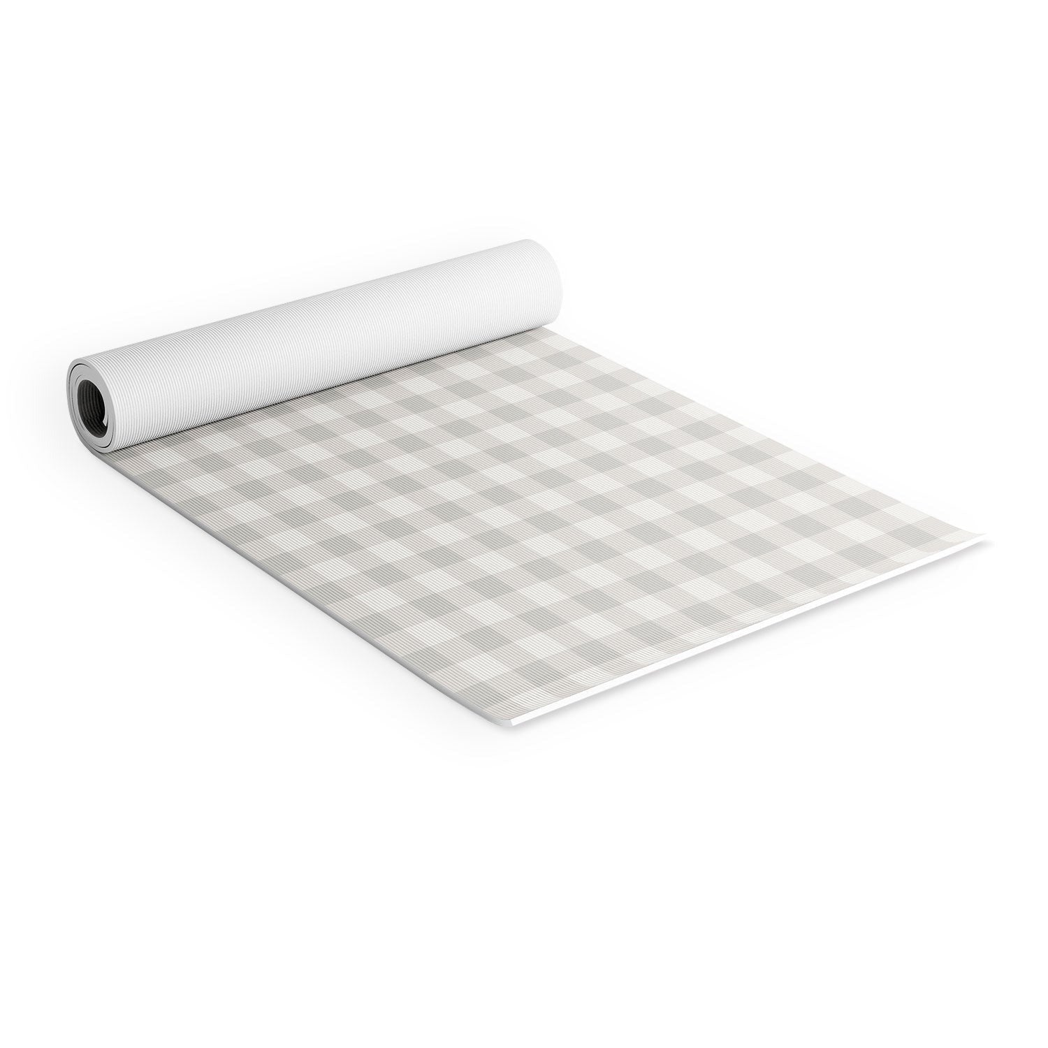 Colour Poems Gingham Plaid Pattern Cloud White Yoga Mat