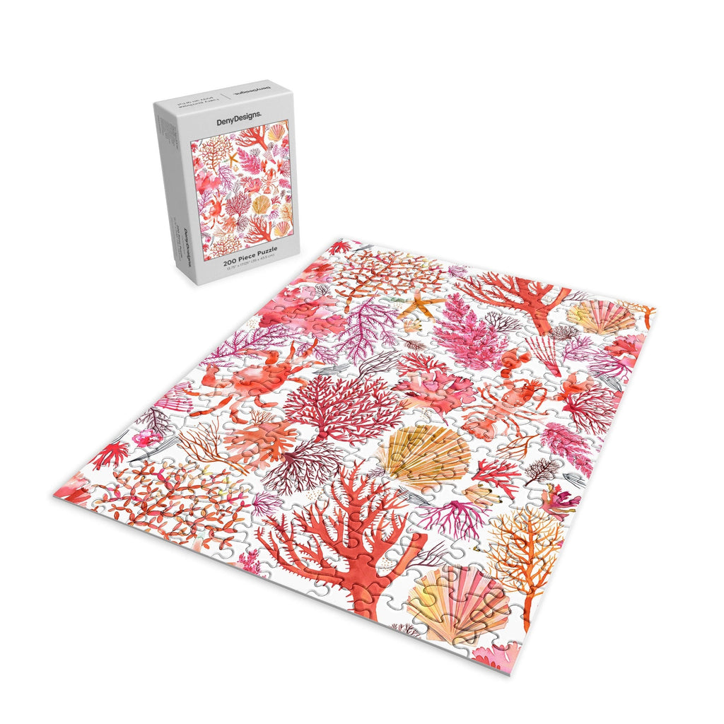 Ninola Design Botanic Retreat Coral Reef Crab Lobster Red Puzzle