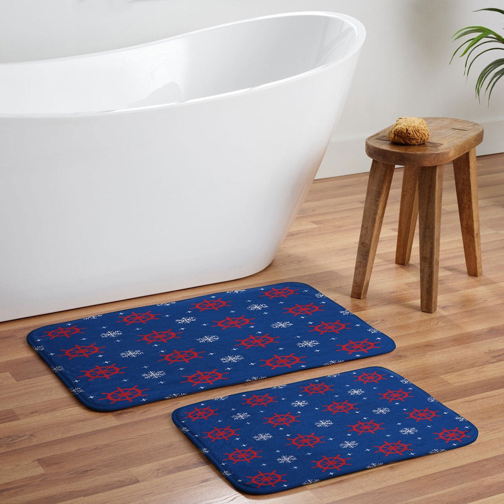 Design by Spark Holiday Helms and Snowflakes Memory Foam Bath Mat
