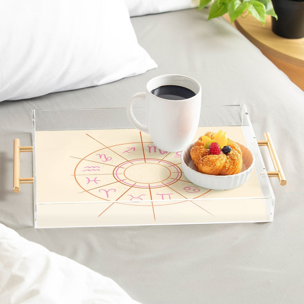 Little Om Zodiac Signs cream Acrylic Tray