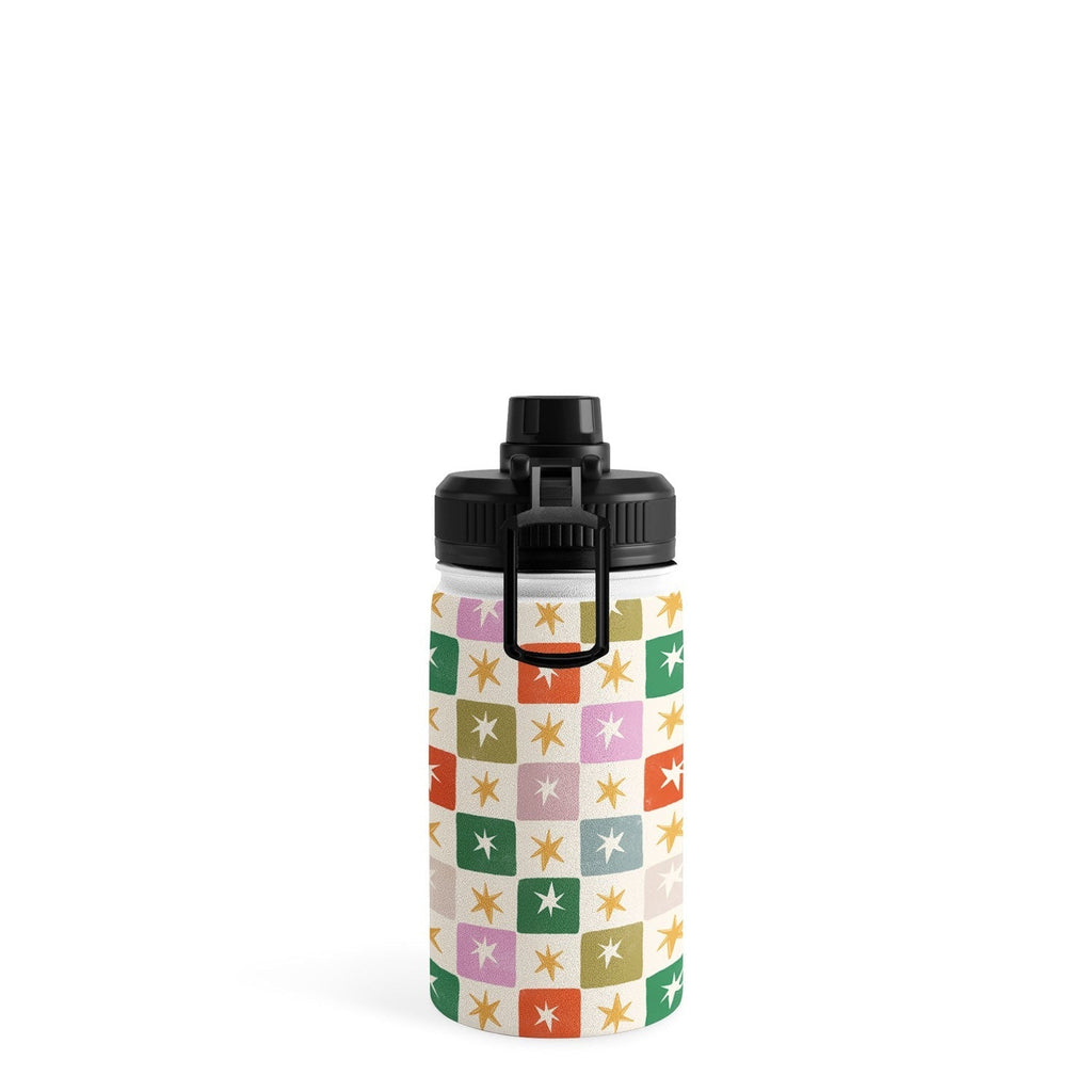 LouBruzzoni Retro Star Block Pattern Water Bottle