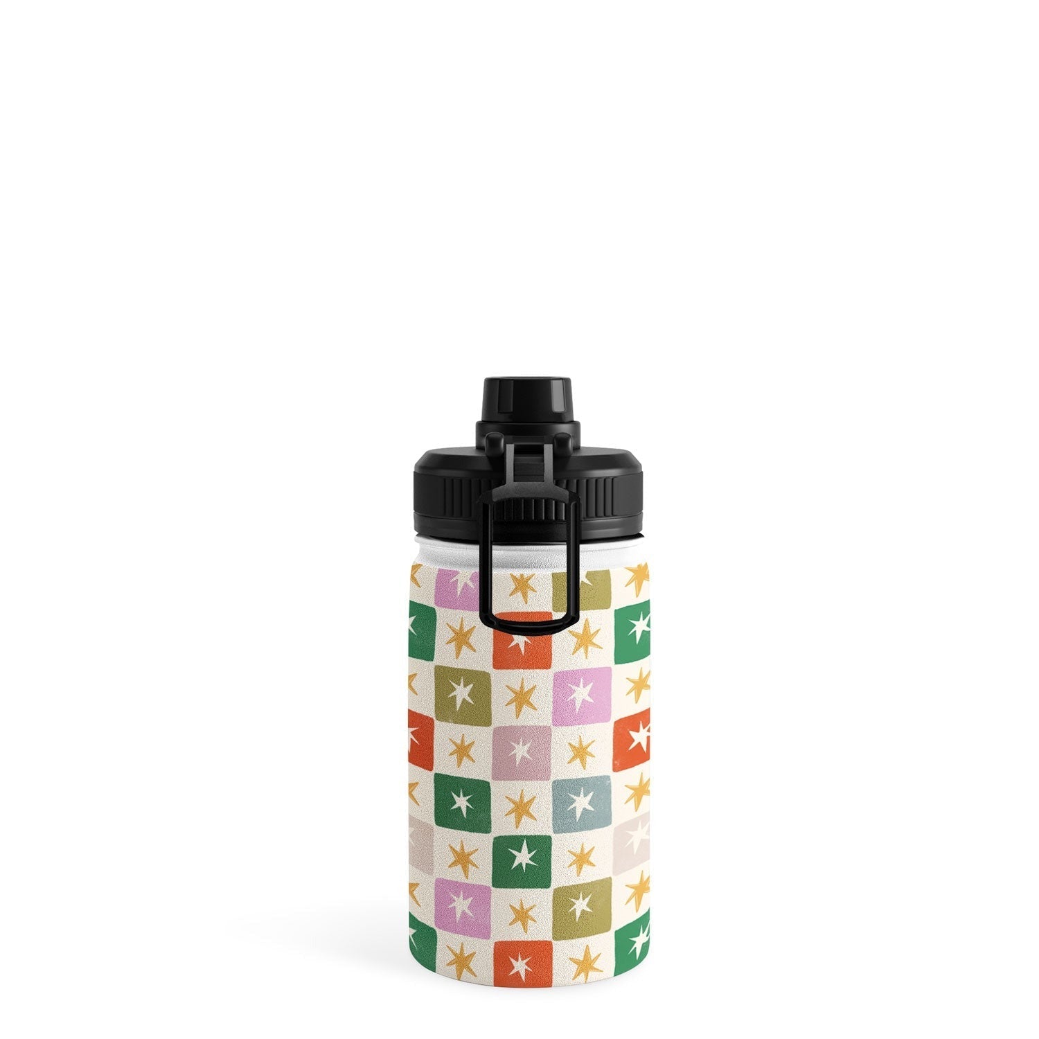 LouBruzzoni Retro Star Block Pattern Water Bottle