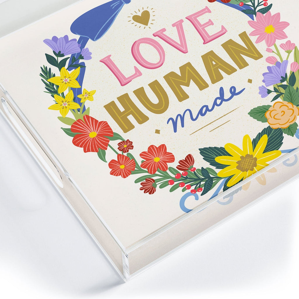 Design by Spark Love Human Made Floral Wreath Acrylic Tray