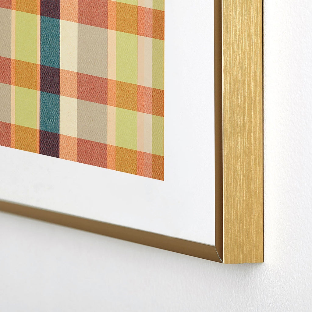 Marta Barragan Camarasa Retro Picnic Plaid Warm Tones Metal Framed Art Print