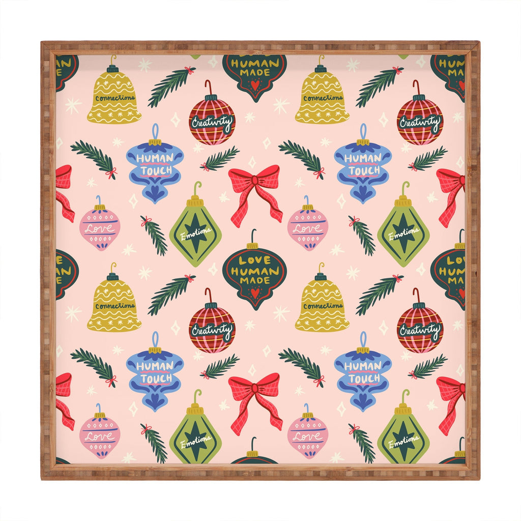 Design by Spark Love Human Made Christmas Ornaments Square Tray