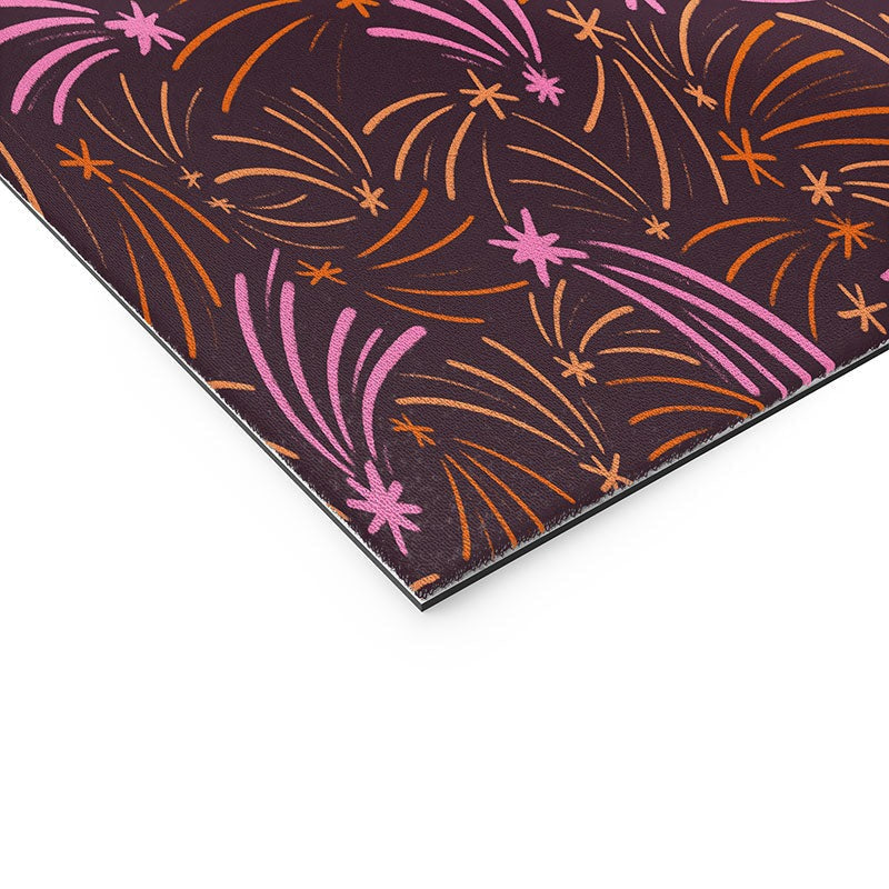 Little Om Pattern Shooting Stars plum Welcome Mat