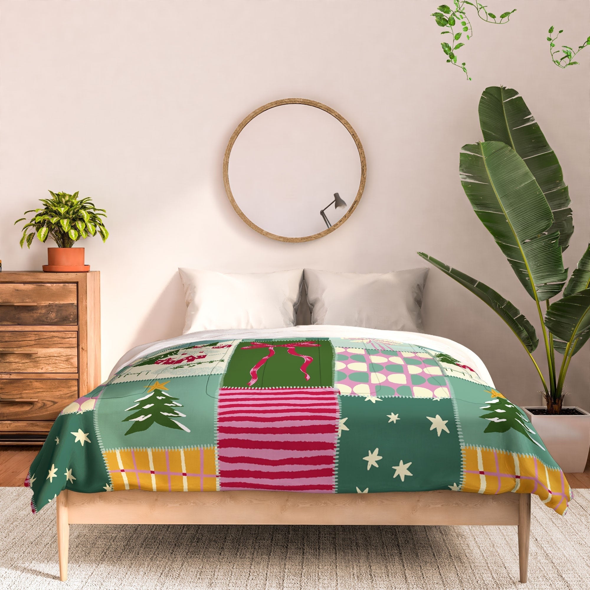 LouBruzzoni Cozy Christmas Patchwork Comforter