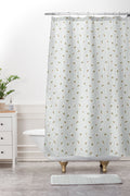 CoastL Studio Hand Drawn Holly Stripe Shower Curtain And Mat