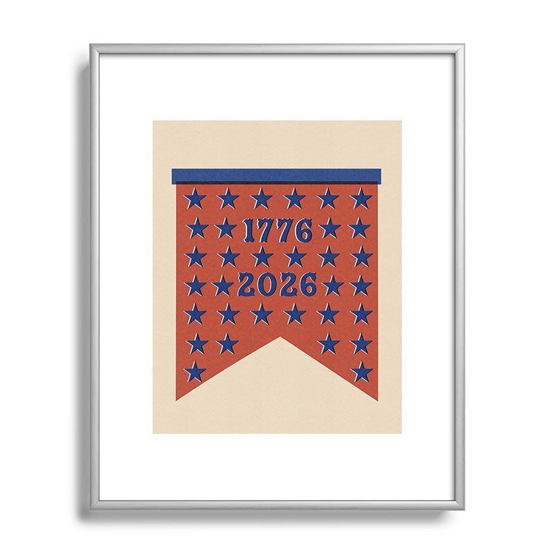 DENY Designs Star Banner Metal Framed Art Print