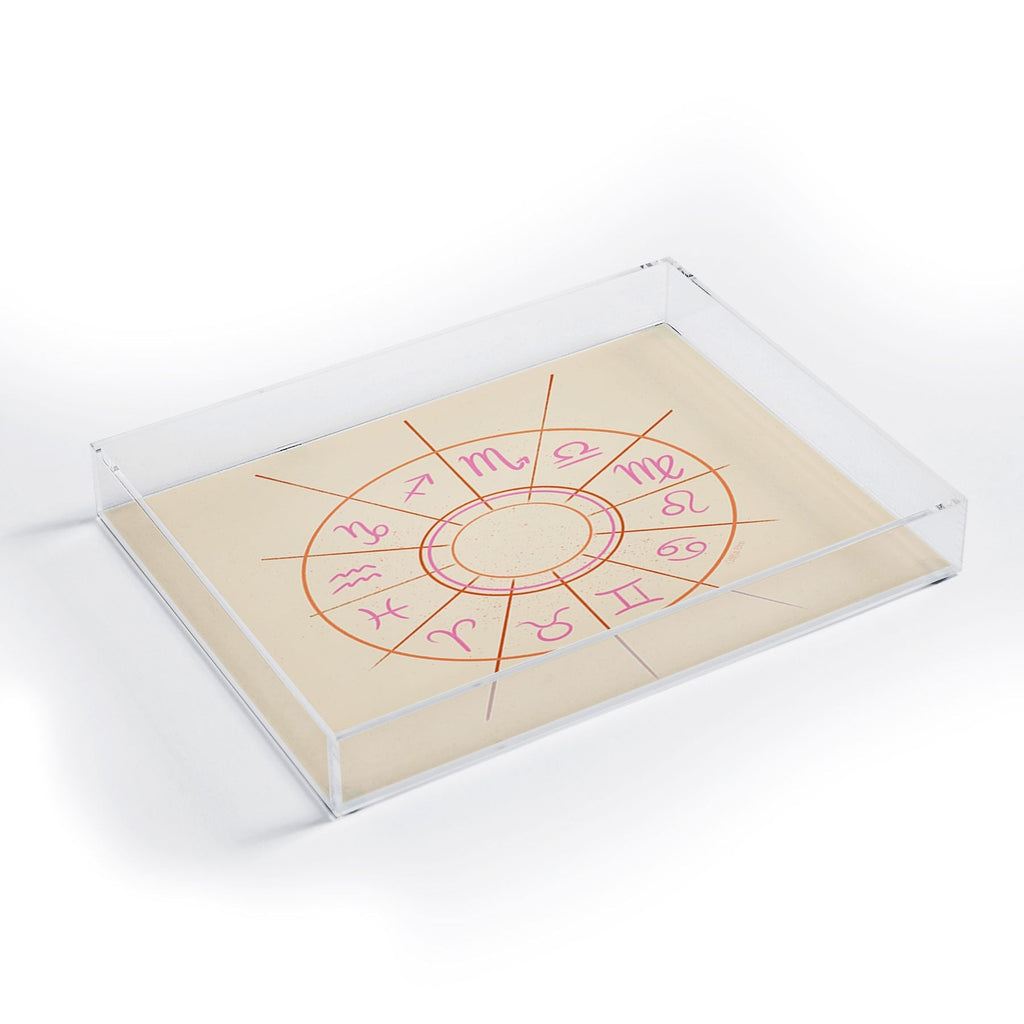 Little Om Zodiac Signs cream Acrylic Tray