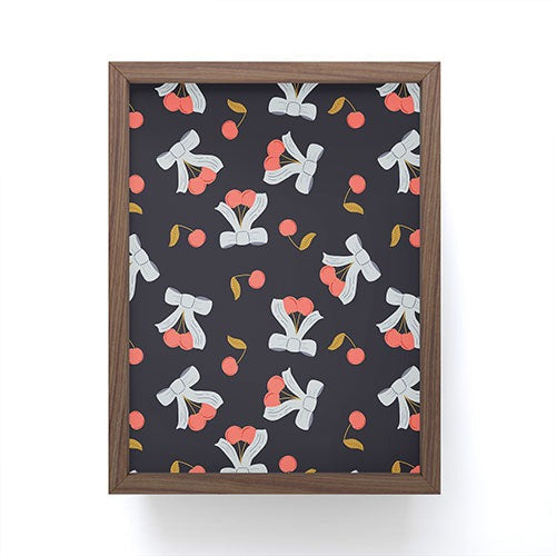 Jennifer Labre Cherries and Bows Framed Mini Art Print